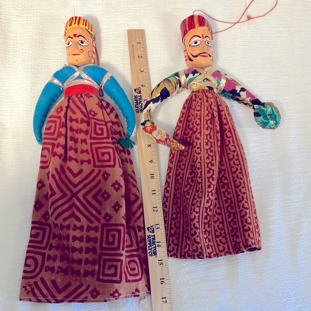 Indian Traditional Rajasthani Doll Puppet Wood /stuffed Body Decor